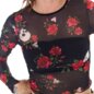 Jawbreaker Skulls & Roses Mesh Top (Black) | Alternative Fashion, Goth Clothing