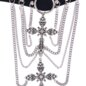 Halsband mit blauen Bananenspitzen und Kreuzen (Schwarz) | Alternative Accessoires