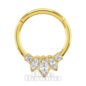 Blue Banana Plasma Gold 1,2 x 10 mm 3 Bague de segment à charnière de pierres d'amande | Cerceau