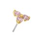 Blue Banana 14K Gold Cubic Zirconia Triangle Threadless Top (Pink)| Body Piercing Jewellery