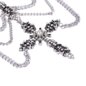 Halsband mit blauen Bananenspitzen und Kreuzen (Schwarz) | Alternative Accessoires