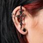 Pendiente de oreja con cruz de plátano azul (plateado) | Moda alternativa, ropa gótica