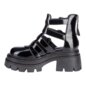 Bleeding Heart Patent Strap Sandals (Black) | Alternative Footwear