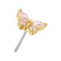 Blue Banana 14K Gold Gemstone Butterfly Threadless Top (Pink)| Body Piercing Jewellery