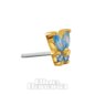 Blue Banana 14 Karat Gold Edelstein-Schmetterling Fadenloses Oberteil (Aqua)| Body Piercing Jewellery
