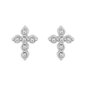 Blue Banana Surgical Steel Cross Ear Studs (Silver)| Body Piercing jewelry