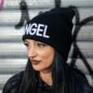 Angel Beanie Hat, Black Gothic Headwear | Blue Banana UK