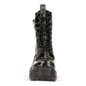 New Rock M.8358-S1 Skull Heel Black Boots, Vintage Flower Footwear
