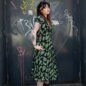 Hell Bunny Gaia Midi Dress (Black/Green) | Alternative Fashion, Goth Clothing