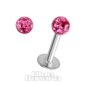 Blue Banana Surgical Steel 1.2mm Glitterball Labret (Rose)