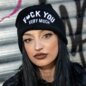 F*CK You Beanie Hat, Black Gothic Headwear | Blue Banana UK