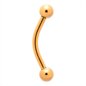 Blue Banana Plasma Gold Internally Threaded Curved Barbell 3mm Ball (Gold) | Piercing Jewellery