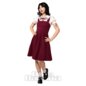 Hell Bunny Patti Pinafore Dress (Burgundy) | Blue Banana