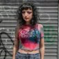 Ozzy Osbourne Logo Mesh Crop T-Shirt (Multicolor) | Alternative Fashion, Band Tees