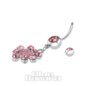 Blue Banana Heart Cluster 1.6mm Joli Piercing Pendant Féminin Nombril (Rose)