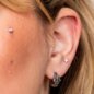 Piercing de oreja Blue Banana de acero quirúrgico con forma de esqueleto (plateado) | Joyería para piercings
