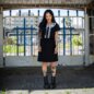Jawbreaker Embroidered Collar Mini Dress (Black/White) | Alternative Fashion, Goth Clothing