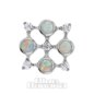 Blaue Banane, polierter Titan-Quad-Synthetischer Opal und fadenloses Zirkonia-Oberteil (Silber)| Körperpiercing-Schmuck