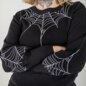 Banned Carla Spiderweb Jumper (Black) | Alternative Knits | Autumn Fashion