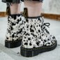 Dr Martens 1460 Bex Dalmatian Hair-On Leather Boots (Black/Cream) | Dr Martens Boots