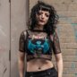 Ghost Opus Mesh Crop T-Shirt (Schwarz) | Alternative Mode, Band-Shirts