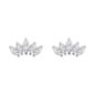 Blue Banana Surgical Steel Cubic Zirconia 5 Ear Studs (Silver)| Body Piercing Jewellery