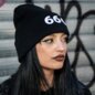 Blue Banana 666 Black Beanie Hat | Gothic Occult Knitted Hat