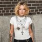 Ragged Priest Rosary & Pendants Top (Ecru) | Alternative Clothing