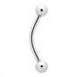 Blue Banana Polished Titanium Internally Threaded Curved Barbell 3mm Ball (Silver) | Piercing Jewellery