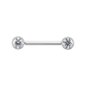 Blue Banana Polished Titanium Cubic Zirconia Threadless Nipple Bar Balls (Clear)| Body Piercing Jewellery