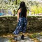 Jawbreaker Flower Koi Mesh Midi Dress (Navy) | Alternative Fashion, Goth Clothing