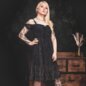Jawbreaker Tarot Cold-Shoulder Midi Dress (Black) | Blue Banana