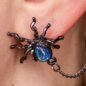 Ohrring mit Spinnennetz-Kette (Schwarz) | Alternative Mode, Gothic-Kleidung