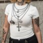 Ragged Priest Rosary & Pendants Top (Ecru) | Alternative Clothing
