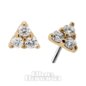 Blue Banana 18K Gold Lab Diamond 3mm Threadless Top (Gold) | Blue Banana Piercing