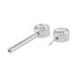 Blue Banana Polished Titanium Cubic Zirconia Threadless Nipple Bar Balls (Clear)| Body Piercing Jewellery