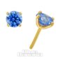 Blue Banana 14 Karat Gold Circonita Cúbica De 4 Mm. Top Sin Hilos (Agua)| Body Piercing Jewellery
