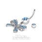 Bow Aqua Navel Bar | Belly Bar Piercing Jewellery