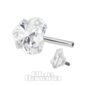 Blue Banana Surgical Steel Cubic Zirconia Heart Navel Bar (Silver)| Body Piercing Jewellery
