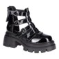 Bleeding Heart Patent Strap Sandals (Black) | Alternative Footwear