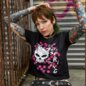 The Offspring Skull Check Crop T-Shirt (Black) | Cropped Band Tees