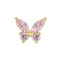 Blue Banana 14K Gold Gemstone Butterfly Threadless Top (Pink)| Body Piercing Jewellery