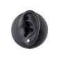 Blue Banana Polished Titanium Round Crystal Stud Earrings (Clear Crystal) | Blue Banana