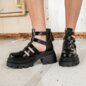 Bleeding Heart Patent Strap Sandals (Black) | Alternative Footwear