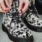 Dr Martens 1460 Bex Dalmatian Hair-On Leather Boots (Black/Cream) | Dr Martens Boots