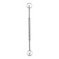 Barra industriale in acciaio chirurgico Blue Banana con cristalli (argento) | Gioielli per piercing