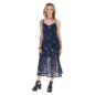 Jawbreaker Flower Koi Mesh Midi Dress (Navy) | Alternative Fashion, Goth Clothing