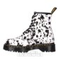 Dr Martens 1460 Bex Dalmatian Hair-On Leather Boots (Black/Cream) | Dr Martens Boots