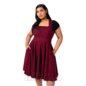 Hell Bunny Patti Pinafore Dress (Burgundy) | Blue Banana