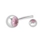 Blue Banana Polished Titanium 1.6mm Double Jewelled Navel Bar (Rose) | Blue Banana